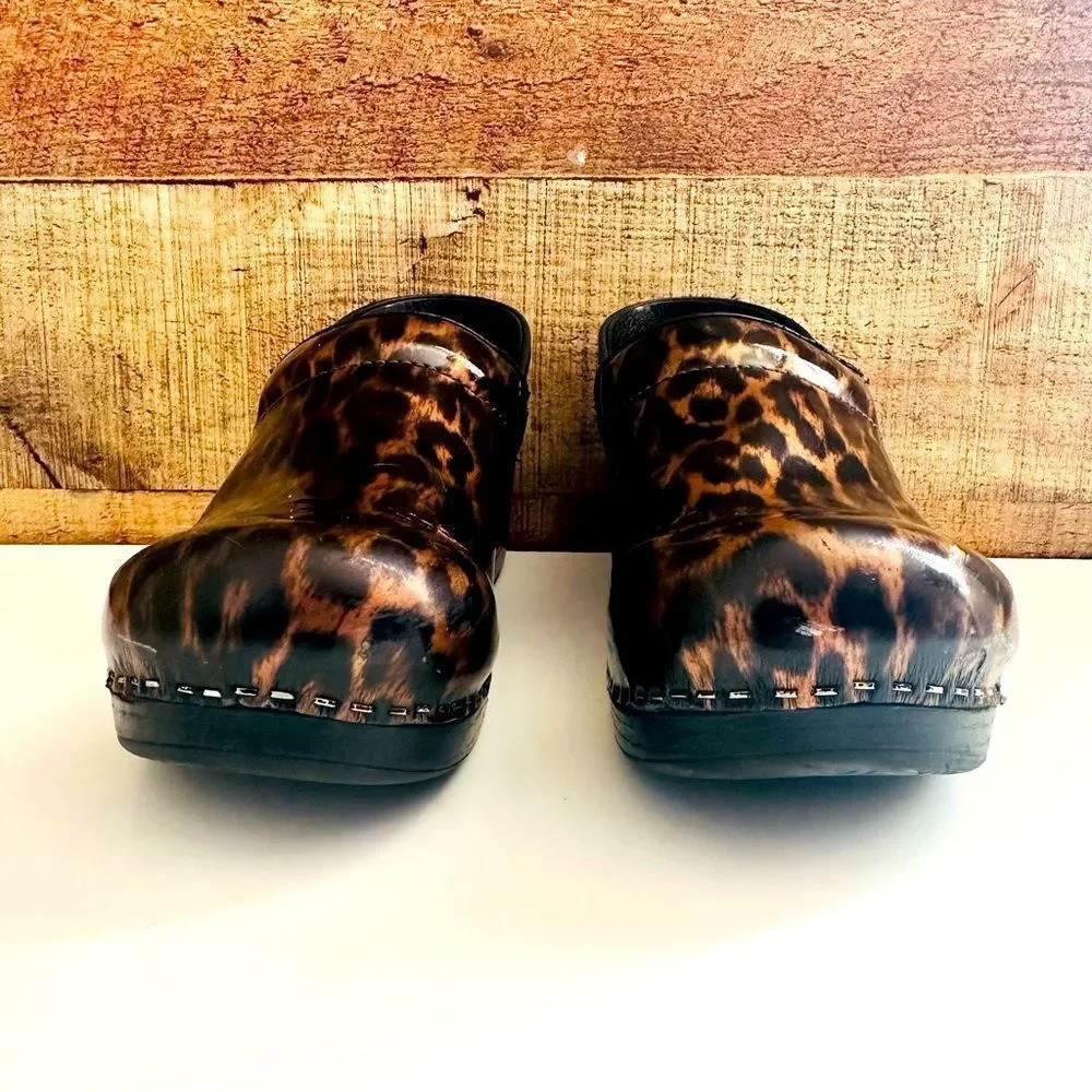 Danskoleopard Cheetah Print Clogs - image 4